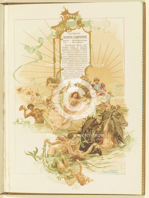 Program for the ballet La Perle by Marius Petipa and Riccardo Drigo, 1896. Creator: Samokish-Sudkovskaya, Elena Petrovna (1863-1924).