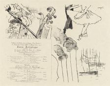 Program for the Soiree Artistique (Programme de la Soirée des anciens élèves du Lycée de Nantes), 18 Creator: Edgar Degas