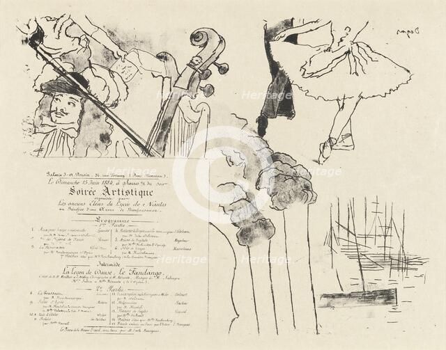 Program for the Soiree Artistique (Programme de la Soirée des anciens élèves du Lycée de Nantes), 18 Creator: Edgar Degas.