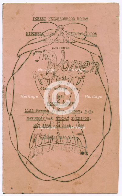 Program for The Women at Forest Neighborhood House, 1946.  Creator: Unknown.