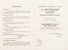 Programme of Drills and Activities, half year ending 30th June, 1933 for Australian Military Forces. Creator: Murphy