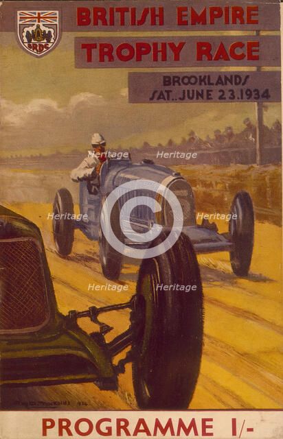 Programme for the British Empire Trophy Race, Brooklands, 1934. Artist: Unknown