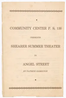 Programme for the Shearer Players production of Angel Street, 1951. Creator: Unknown
