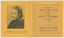 Programme for a Booker T. Washington High School football game, December 1, 1934. Creator: Unknown