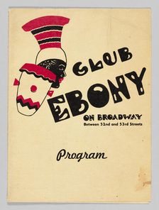 Programme for Club Ebony, 1947-1948. Creator: Unknown