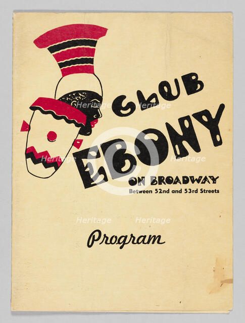 Programme for Club Ebony, 1947-1948. Creator: Unknown.