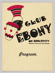 Programme for Club Ebony, 1947-1948. Creator: Unknown