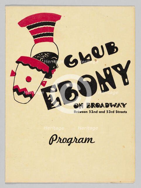 Programme for Club Ebony, 1947-1948. Creator: Unknown.