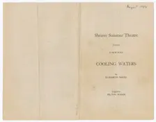 Programme for Shearer Summer Theatre's production of Cooling Waters, 1948. Creator: Unknown