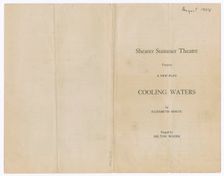 Programme for Shearer Summer Theatre's production of Cooling Waters, 1948. Creator: Unknown