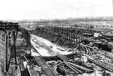 Progress of the Manchester Ship Canal works: Mode-Wheel locks, 1890. Creator: Unknown