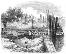Progress of the Embankment of the Thames at Chelsea, 1857. Creator: Unknown
