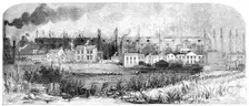 Progress of the Great Ship, building at Millwall, for the Eastern Steam Navigation Company, 1856. Creator: Unknown