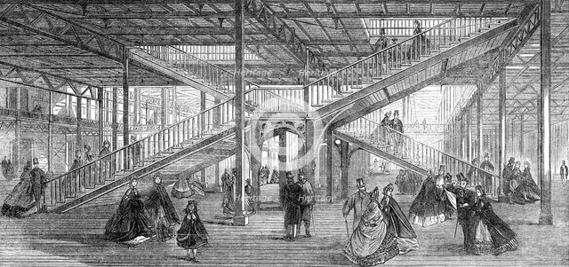 Progress of the International Exhibition Building: the stairs, 1862. Creator: Unknown.