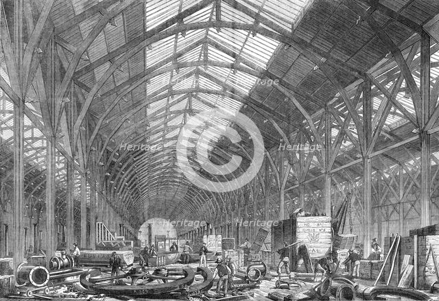 Progress of the International Exhibition Building: the Western Annexe, for machinery, 1862. Creator: Unknown.