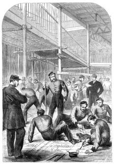 Progress of the International Exhibition Building: marking out space for stalls, 1862. Creator: Unknown