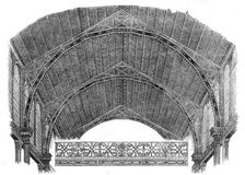 Progress of the International Exhibition Building: ornamentation of roof and railing of..., 1862. Creator: Unknown