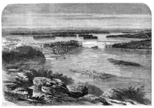 Progress of the Prince of Wales in Canada - view of part of the city and river of Ottawa..., 1860. Creator: Unknown