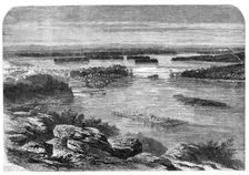 Progress of the Prince of Wales in Canada - view of part of the city and river of Ottawa..., 1860. Creator: Unknown