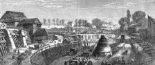 Progress of the Waterworks at Menilmontant for the supply of Paris, 1864. Creator: Unknown
