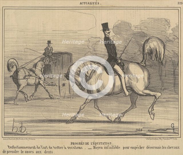 Progrès de l'équitation, 1856.  Creator: Honore Daumier.