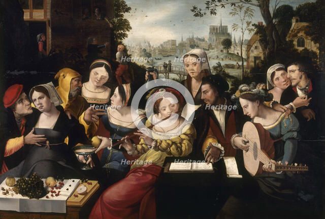Prodigal child among courtesans, c1530. Creator: Flemish School.