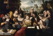 Prodigal child among courtesans, c1530. Creator: Flemish School