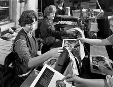 Producing brochures at the White Rose Press Co, Mexborough, South Yorkshire, 1959. Creator: Michael Walters