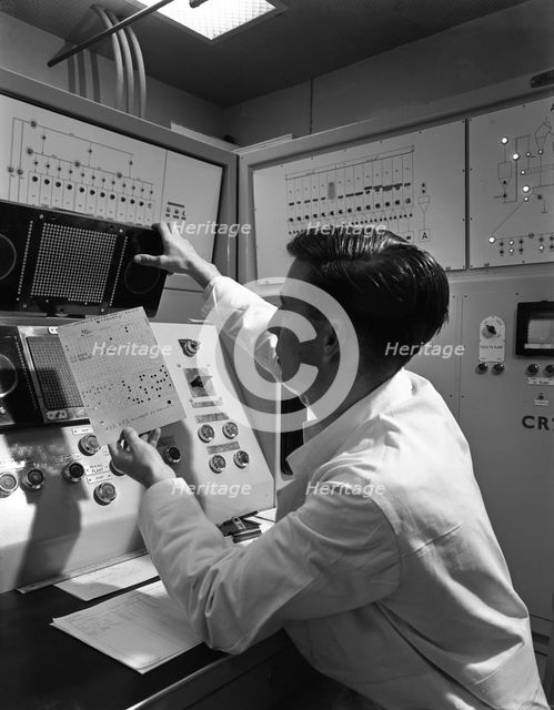 Production line control room, Spillers Animal Foods, Gainsborough, Lincolnshire, 1962. Artist: Michael Walters