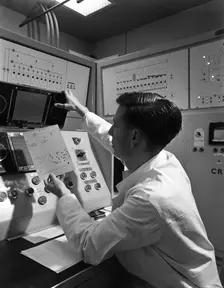 Production line control room, Spillers Animal Foods, Gainsborough, Lincolnshire, 1962. Creator: Michael Walters