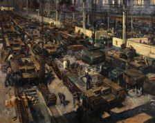 Production of tanks, between 1939 and 1946. Creators: Central Office of Information, Terence Tenison Cuneo