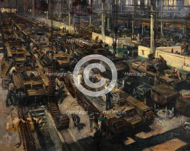 Production of tanks, between 1939 and 1946. Creators: Central Office of Information, Terence Tenison Cuneo.