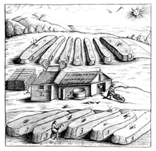 Production of saltpetre (nitre, potassium nitrate, or KN03), 1683. Creator: Unknown