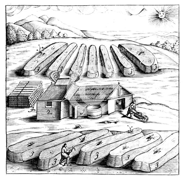 Production of saltpetre (nitre, potassium nitrate, or KN03), 1683. Creator: Unknown.