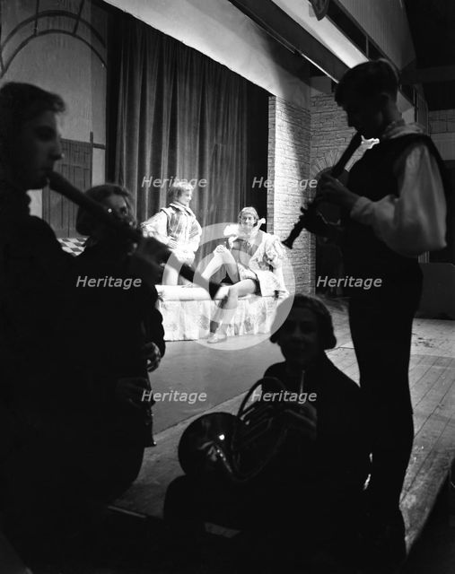Production of Shakespeare's "Twelfth Night", Worksop College, Derbyshire, 1960. Creator: Michael Walters.