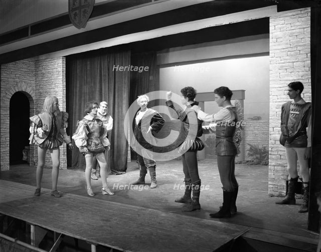 Production of Shakespeare's "Twelfth Night", Worksop College, Derbyshire, 1960. Creator: Michael Walters.