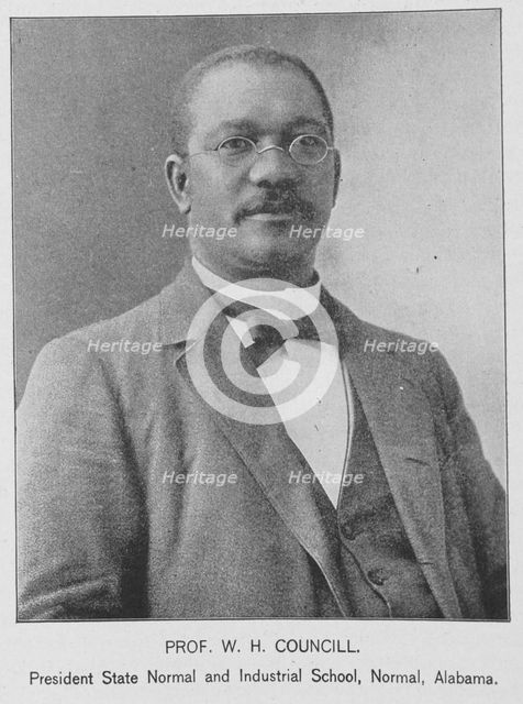 Prof. W. H. Councill; President State Normal and Industrial School, Normal, Alabama, 1902. Creator: Unknown.