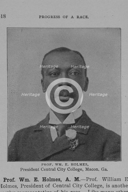 Prof. Wm. E. Holmes, President Central City College, Macon, Ga., 1902. Creator: Unknown.