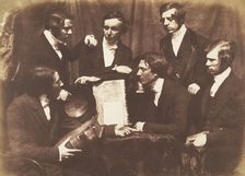 Prof. Fraser, Rev. Welsh, Rev. Hamilton, and Three Other Men, 1843-47. Creators: David Octavius Hill, Robert Adamson, Hill & Adamson