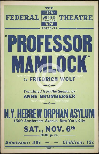 Professor Mamlock, New York, [1930s]. Creator: Unknown.