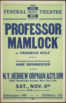 Professor Mamlock, New York, [1930s]. Creator: Unknown