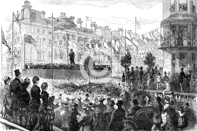 Professor Owen unveiling the statue of Harvey at Folkestone, 1881. Creator: Unknown.