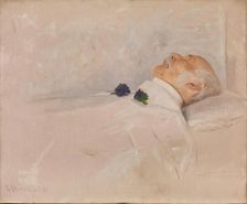 Professor O.J. Broch lies in State, 1889. Creator: Erik Werenskiold