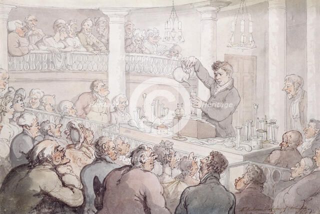 Professor F Accum lecturing at the Surrey Institute, London, 1809. Artist: Thomas Rowlandson