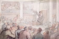 Professor F Accum lecturing at the Surrey Institute, London, 1809. Creator: Thomas Rowlandson