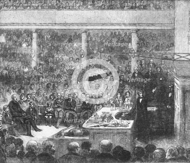 'Professor Faraday lecturing at the Royal Institute...1856', (1901).  Creator: Unknown.