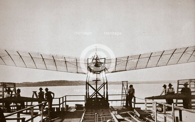 Professor Samuel P Langley's aeroplane, 1903.  Creator: Unknown.