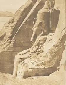 Profil du Colosse oriental du Spéos de Phré, à Abousembil (Portrait de Rhamsès-l..., March 29, 1850. Creator: Maxime du Camp