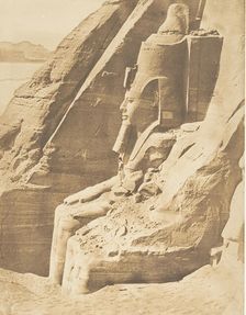 Profil du Colosse oriental du Spéos de Phré, à Abousembil (Portrait de Rhamsès-l..., March 29, 1850. Creator: Maxime du Camp