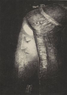 Profil de lumière (Profile of light), 1886. Creators: Odilon Redon, Lemercier et Compagnie